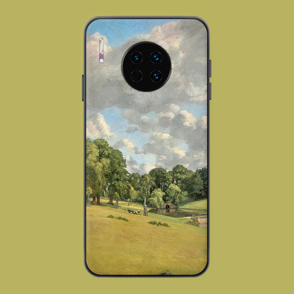 适用于康斯太勃尔手机壳华为mate40Pro风景30艺术20x欧美复古油画10