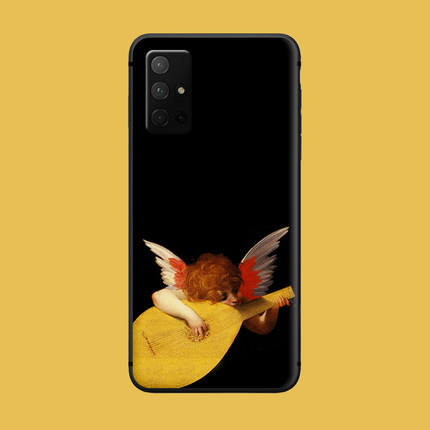 适用于荣耀50se/30s/20/60手机壳v30pro/v20可爱油画天使磨砂v9/v40