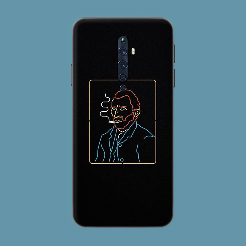 适用于梵高插画oppoFindx3手机壳reno/5pro/7se/ace2卡通R17/R15软