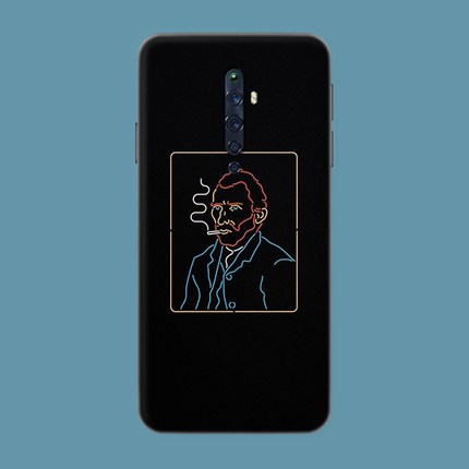 适用于梵高插画oppoFindx3手机壳reno/5pro/7se/ace2卡通R17/R15软