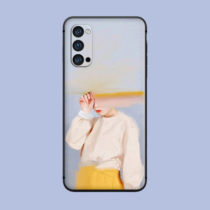 适用于oppo手机壳Reno/5/7se抽象油画R17/R15/Findx3pro硅胶软ace2