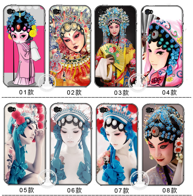 适用于中国风iphone11/X7/13手机壳京剧脸谱花旦12plus软套oppor11