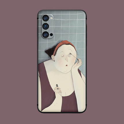 适用于趣味女生手机壳oppo艺术reno/5pro/7se硅胶findx3/ace2/r17