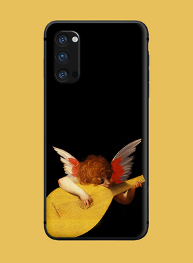 适用于美术欧美油画findx3手机壳oppo硅胶renopro/5/7天使r17/ace2