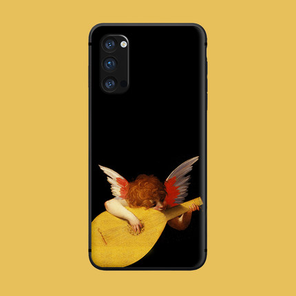 适用于美术欧美油画findx3手机壳oppo硅胶renopro/5/7天使r17/ace2