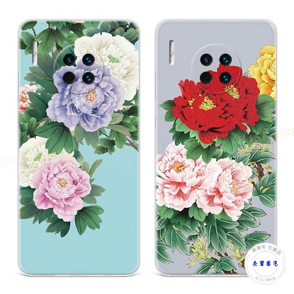 文艺水彩花卉适用于华为mate30手机壳40pro+50原创20x小清新10e9女8