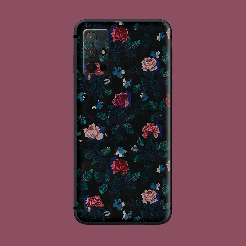适用于防摔磨砂手机壳荣耀v40/v30pro冷淡暗色花朵60/20i/50se文艺