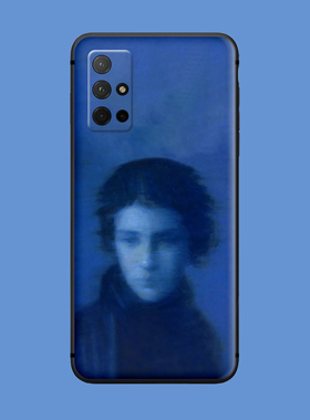 适用于磨砂全包荣耀v30pro手机壳v20/v40蓝色油画50se/30s/20i/9/60