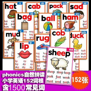 英语自然拼读卡片phonics 点读早教闪卡小学玩具单词宝宝教师教具