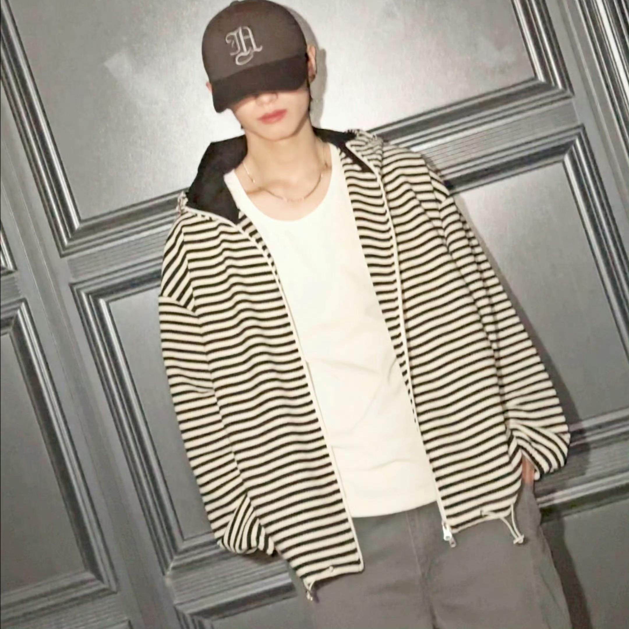 【朱志鑫同款单链】MWO高山流水条纹连帽卫衣外套 男女同款