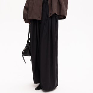 女款 MWO 花苞双腰头褶裥阔腿裤 城市通勤系列 AW25