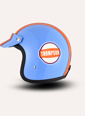 汤普森   玻璃钢头盔 Gulf海湾石油配色复古半盔 3C认证 3/4盔