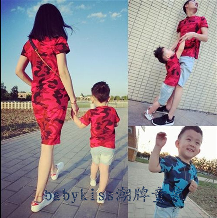 迷彩夏季男童半袖全家装