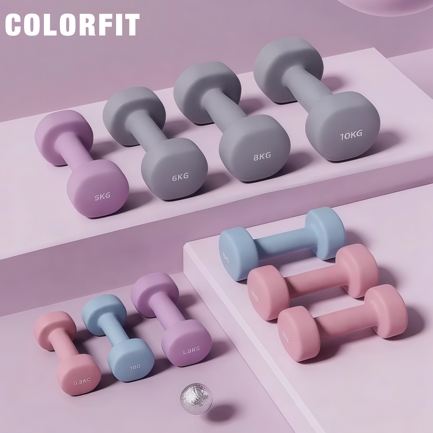 哑铃实心铸铁3KG一对女士健身家用儿童款青少年哑铃2kg一对男士