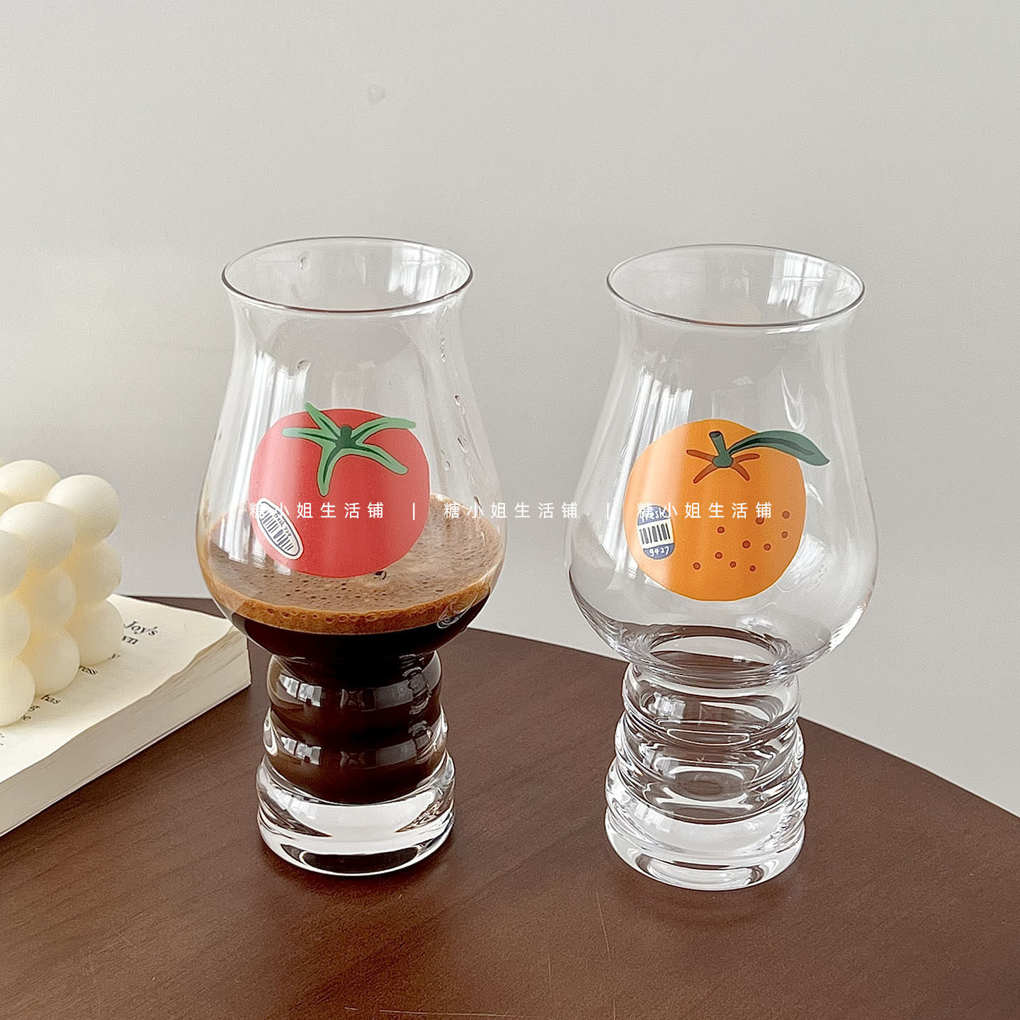 印花漂亮果汁饮料玻璃杯牛奶杯