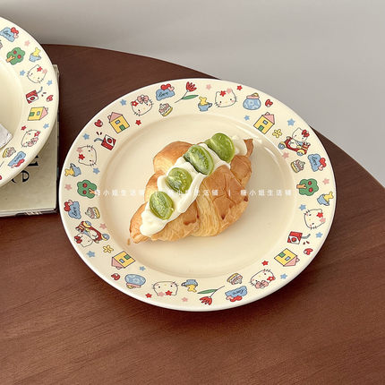 糖小姐 可爱卡通盘子hellokitty菜盘陶瓷高级感ins风餐盘陶瓷餐具