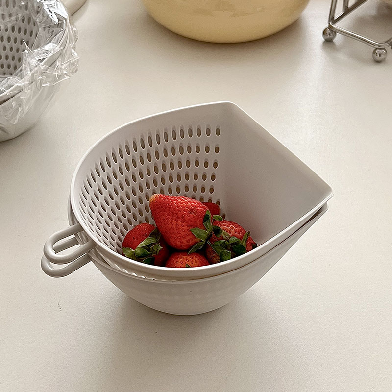 简约日式双层小型洗蔬菜水果篮