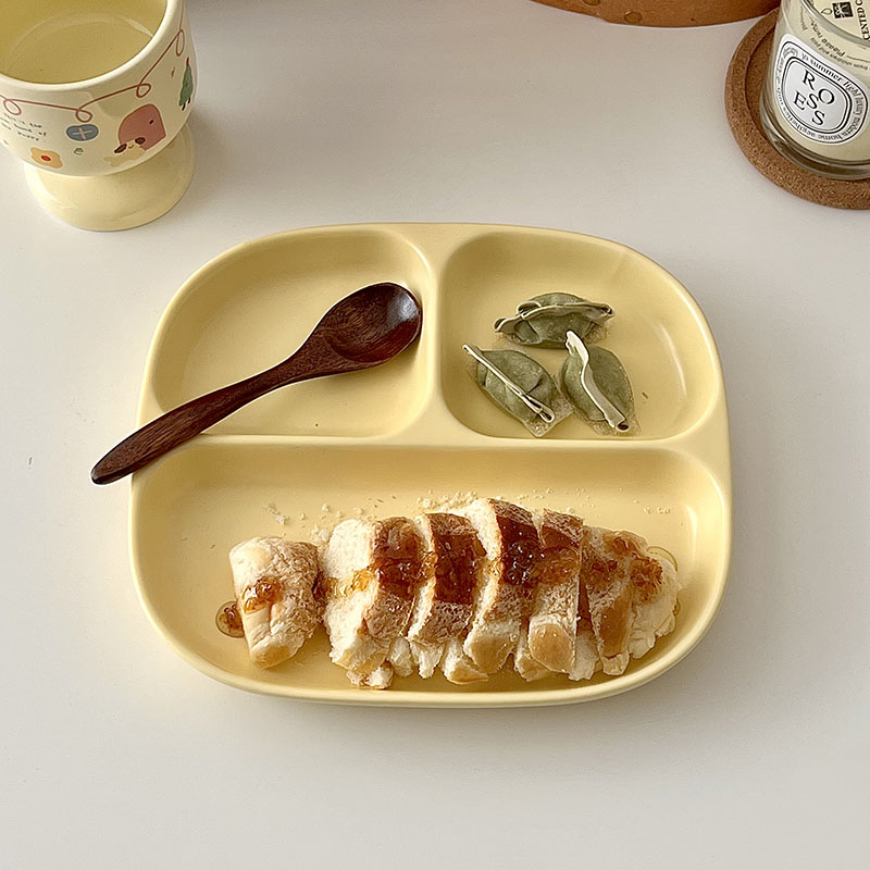 糖小姐 韩国ins陶瓷盘子一人食分格盘三格减脂餐盘早餐盘餐具