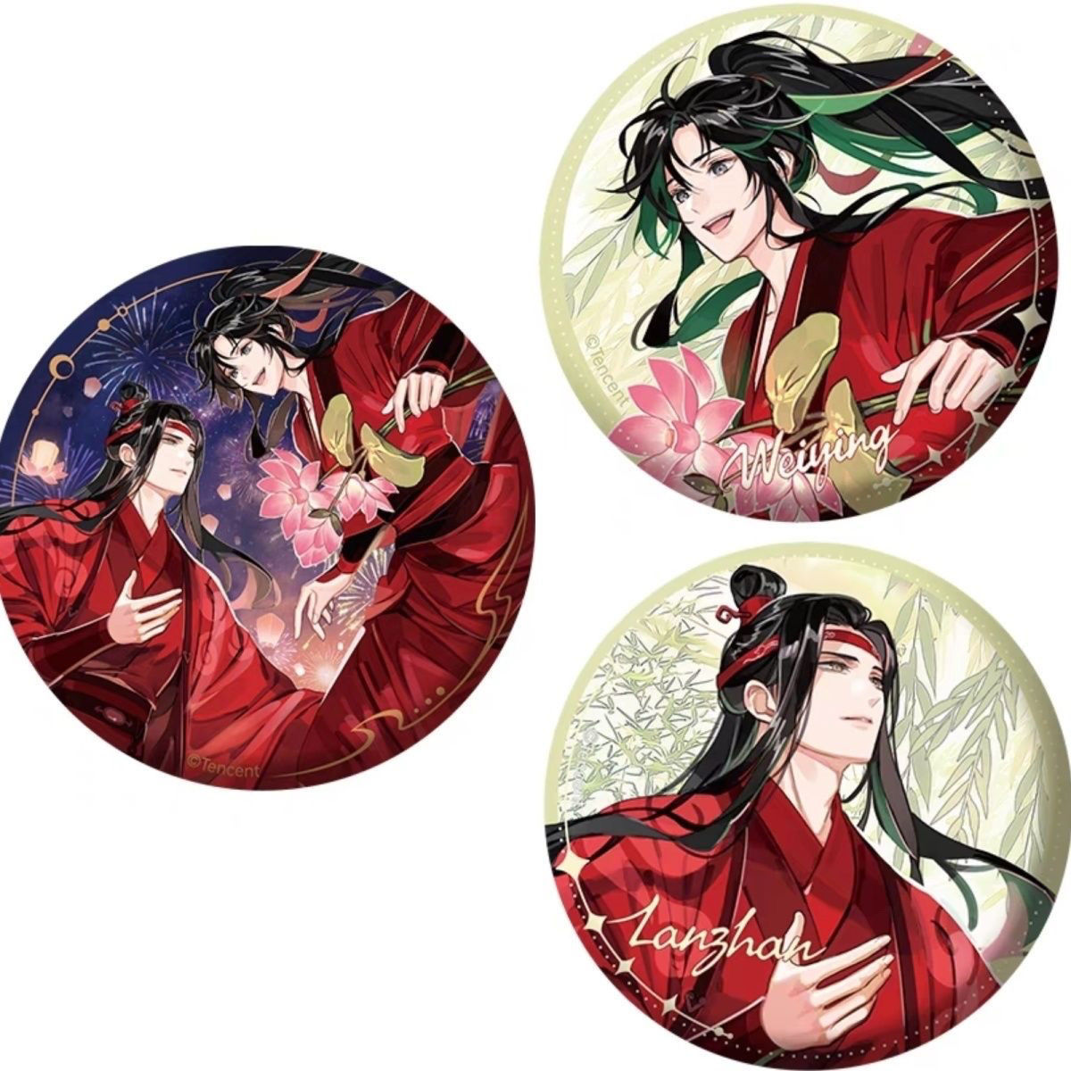 魔道祖师婚嫁徽章蓝忘机魏无羡芙蕖风吧唧爆款