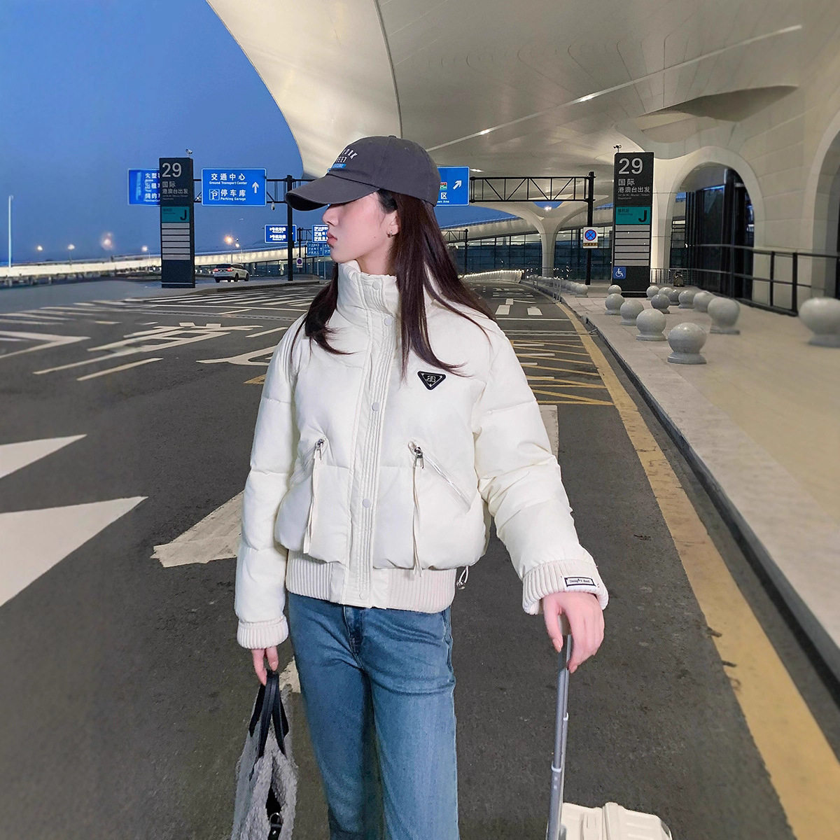 新款韩版ins风羽绒棉服女装小个子时尚短款面包服棉衣立领外套潮