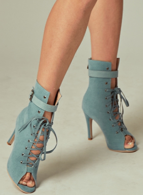 【BOOM HEELS】蹦蹦同款 原创牛仔面料高跟短靴heels