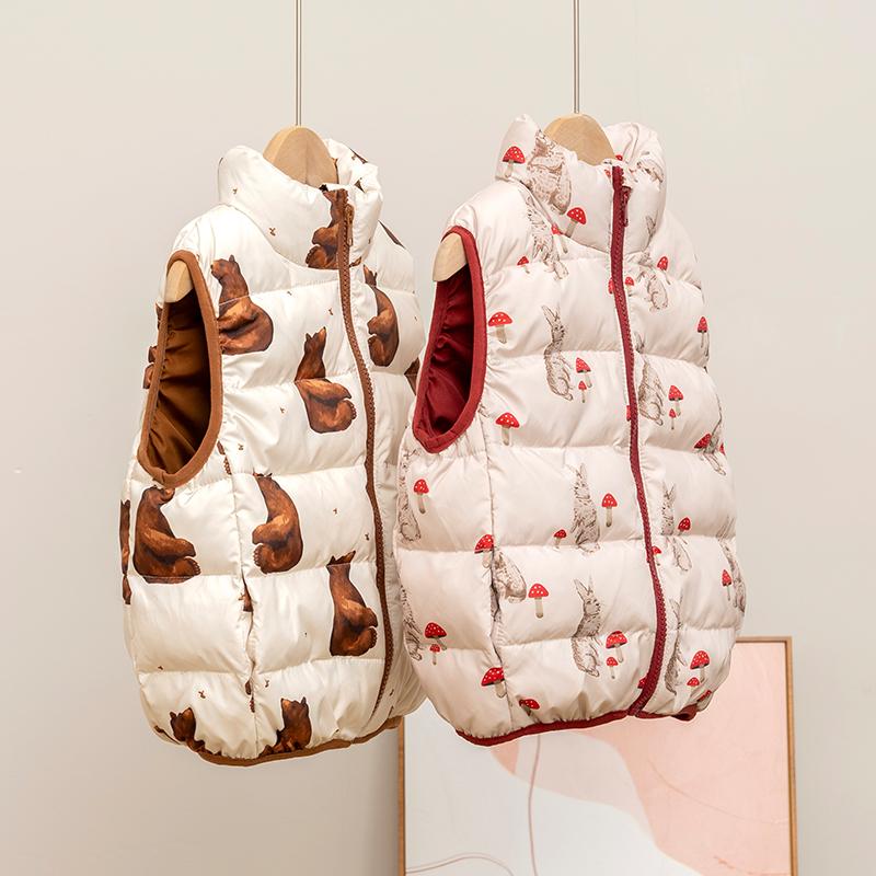 儿童羽绒马甲秋冬北欧风背心马夹