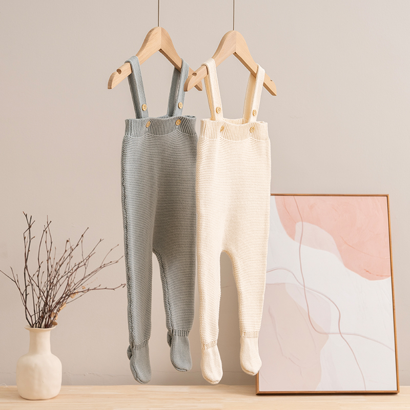 婴儿背带裤ins韩版针织长裤