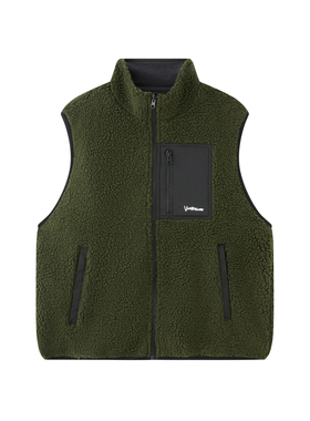 VIA VITSOE FW25 SHERPA REVERSIBLE JACKET双面穿羊羔绒立领马甲