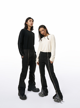 viavitsoe时尚先锋overlock缝线圆领内搭打底长袖