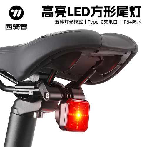 西骑者自行车夜骑警示尾灯