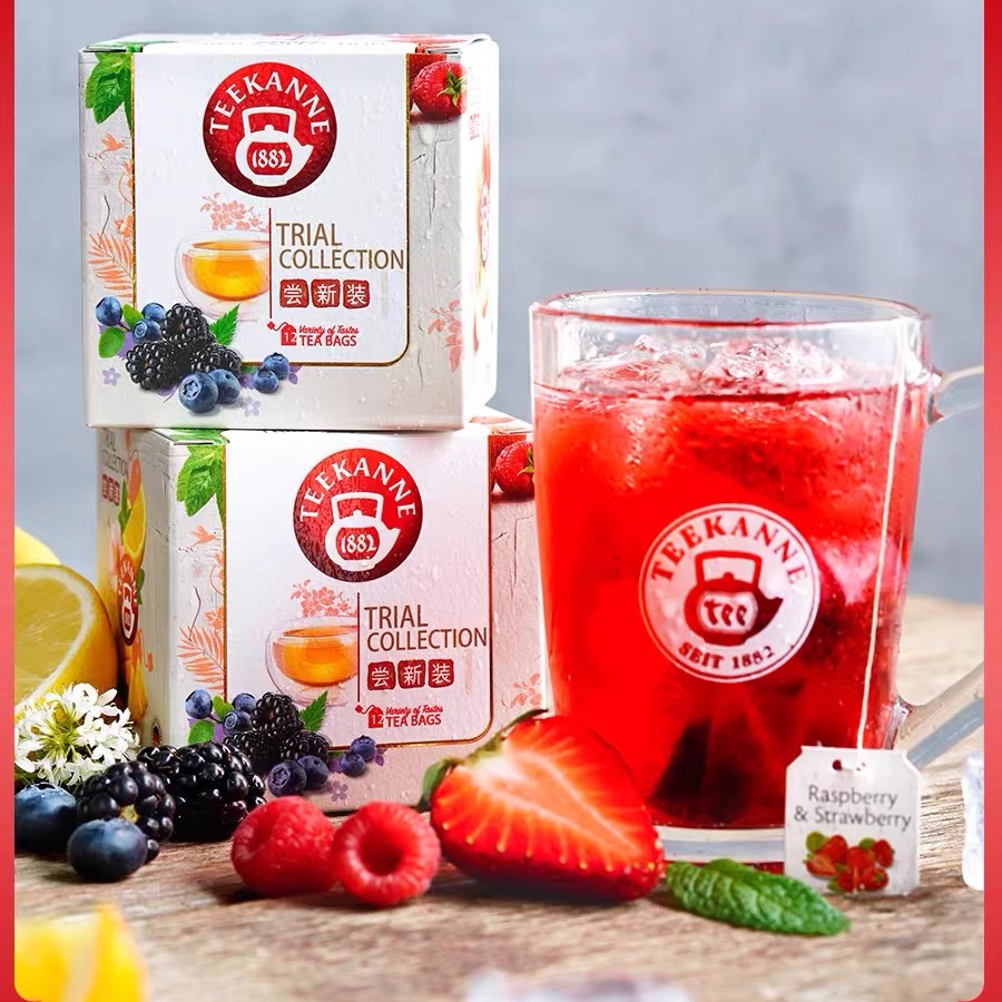 Teekanne覆盆子苹果蜜桃焦糖香橙路易波士6味组合共12个独立茶包