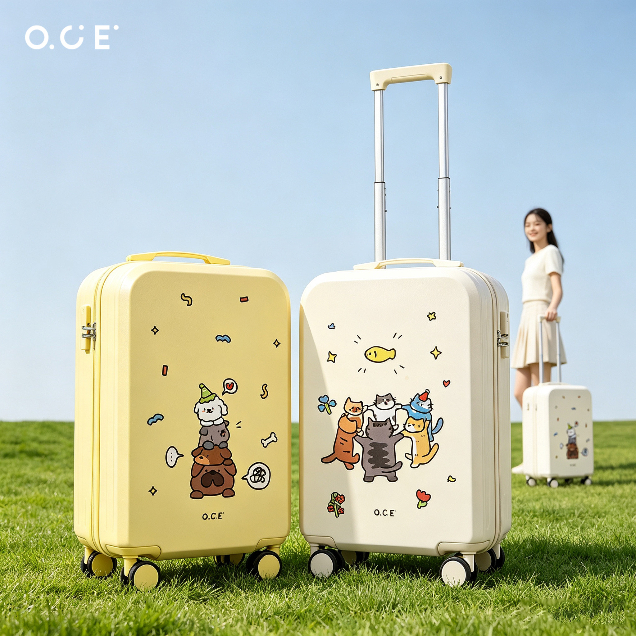 OCE森境奇旅行李箱20寸登机箱女可爱高颜值拉杆箱小型轻便旅行箱图片