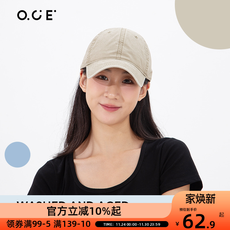 OCE水洗做旧棒球帽渔夫帽美式复古鸭舌帽百搭遮阳防晒盆帽男女