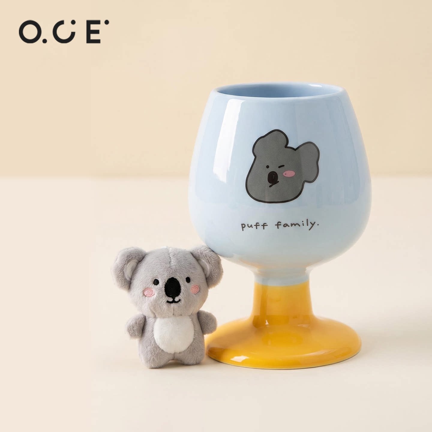 OCE泡芙家族陶瓷马克杯高颜值高脚杯家用喝水杯创意伴手礼送女生图片