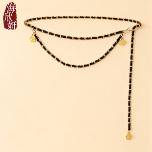 腰链女款小香风中古编织链条高级感装饰配连衣裙子西装金属细腰带