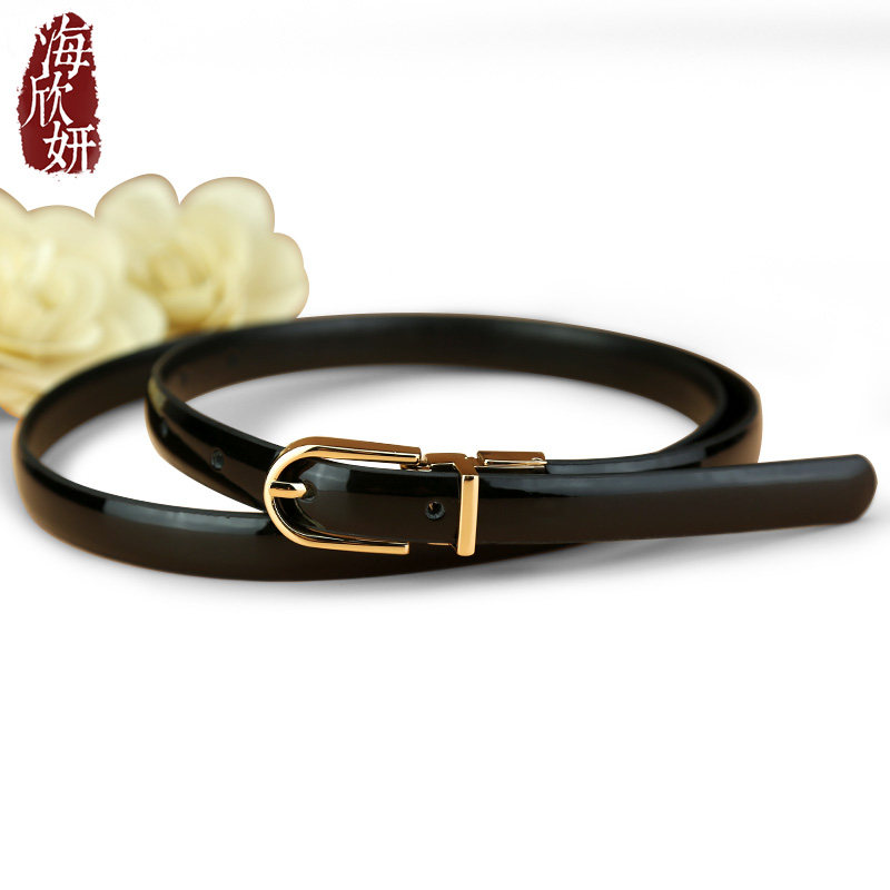 腰带女细真皮百搭休闲针扣小皮带装饰配裙子黑色韩国时尚牛皮裤带