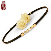 真皮女士腰带头层纯牛皮黑色时尚 装 饰配连衣裙子外穿束腰封细皮带