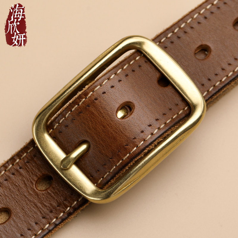 皮带男士真皮休闲头层纯牛皮腰带手工青年学生牛仔裤带情人节礼物