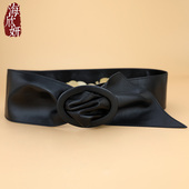 饰配西装 腰封女真皮软羊皮黑色时尚 百搭腰带装 连衣裙毛衣宽皮带