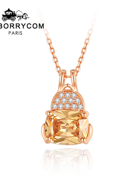 巴宝黎 2022原创设计长箱厮守项链18k镀金玫瑰金礼物送女友