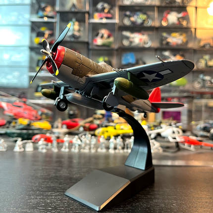 1:72合金飞机二战美军共和P-47雷电战斗机成品摆件配塑料支架模型