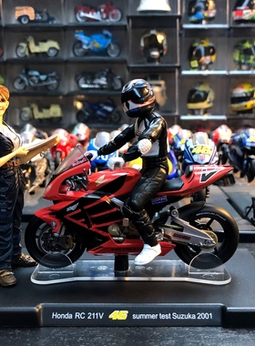 1:18 摩托车模型GP系列本田RC211V铃鹿赛2001冠军赛车静态模型