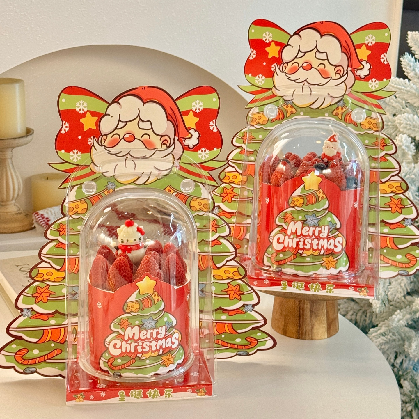 圣诞节2026圣诞老人圣诞雪人甜品装饰插件围边蛋糕盒蛋糕装饰配件