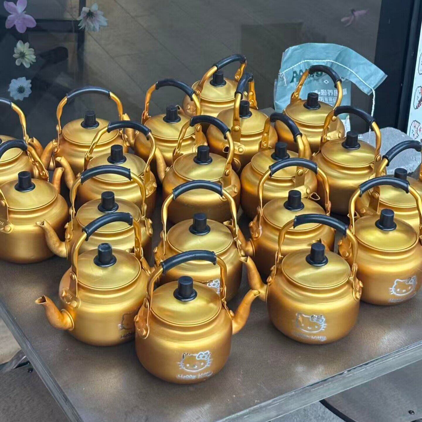 网红水吊子壶容器蛋糕装饰铝制复古水壶烘焙下午茶甜品装扮手提壶