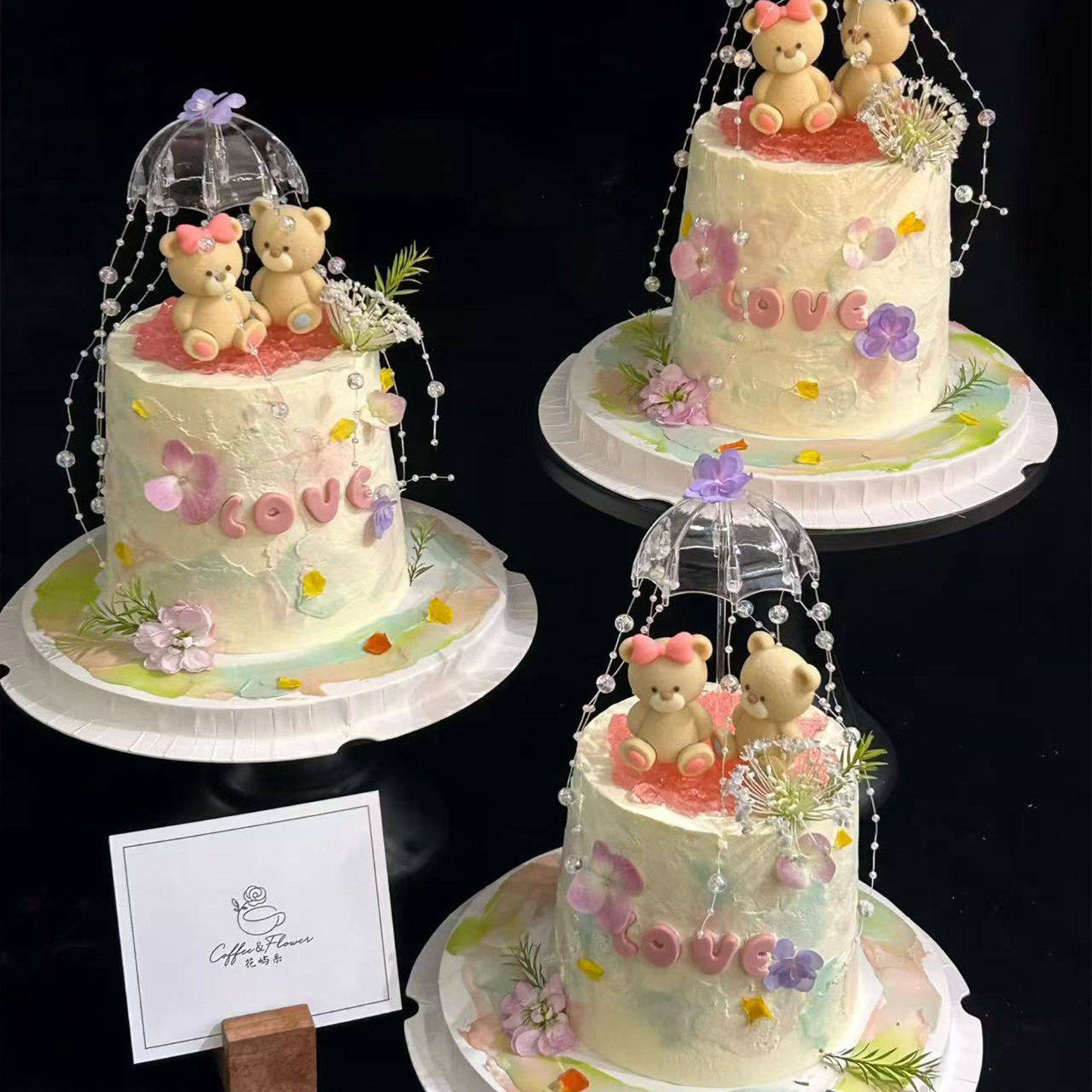 网红2.14情人节坐姿小熊蛋糕装饰摆件透明小雨伞情侣表白烘焙装扮,节庆用品/礼品,节日装扮用品,淘宝优惠券,粉丝福利购,淘宝优惠卷