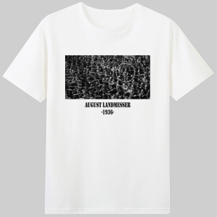 致敬August T恤夏 Landmesser老照片反纳粹1936德国汉堡造船厂短袖