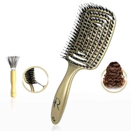 Redwox - Boar Bristle Hair Brush - Detangling， Styling， S