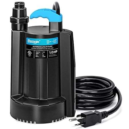 BOMGIE 1/3 HP Automatic Water Pump， 2250GPH Submersible U