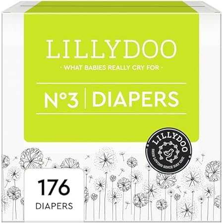 Diapers - Size 3 (13-22 lbs), Monthly Supply (176 Count),