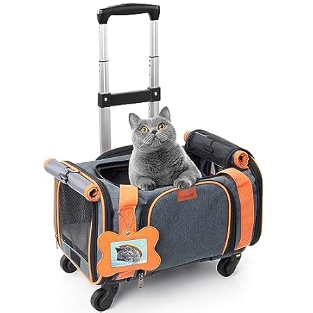 Pet Carrier with Wheels，18x11x11 Pet Carrier Airline Appr